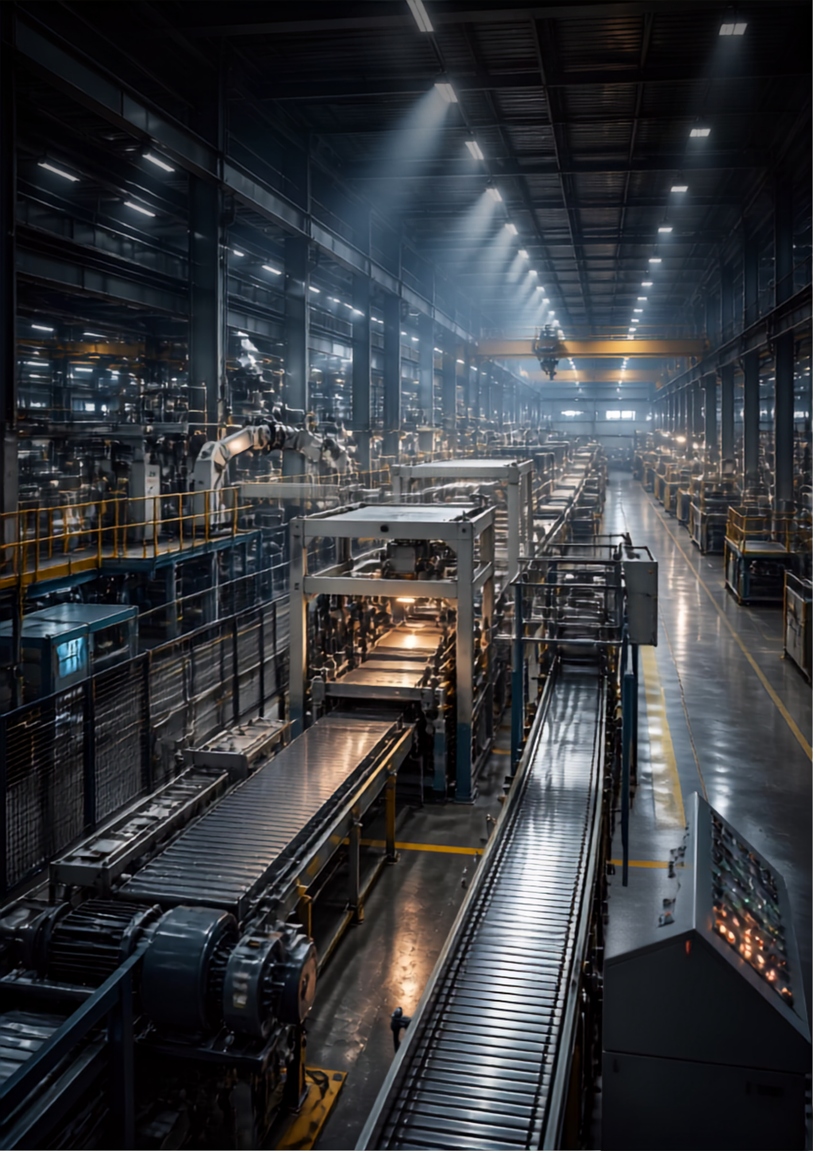Produktionshalle eines Industriebetriebs als Sinnbild für ganzjährigen Strombedarf und Beschaffungsstrategie