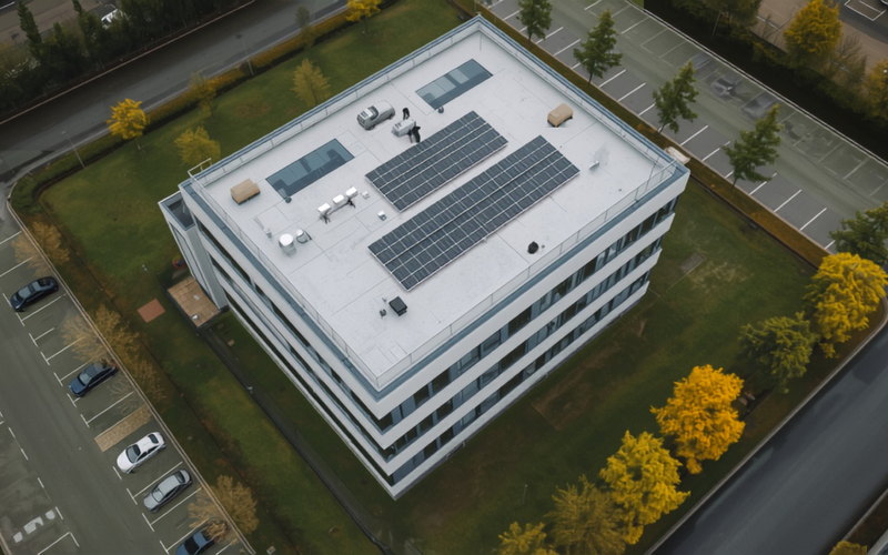 Aufdach-PV mit 45 kWp in Sachsen – Bürokomplex