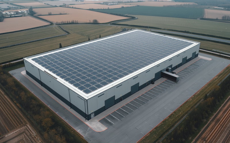 Aufdach-PV mit 450 kWp in Bayern – Gewerbe